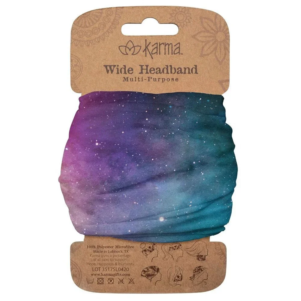 Wide Polyester Headband Galaxy Hair Accessory for Women Multi-use and Stylish